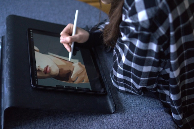 Brand identity design workspace with logo sketches